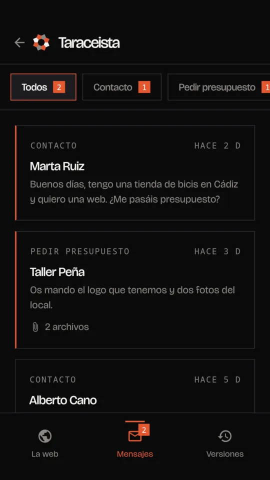 Y lo que te escriben, en la misma app
