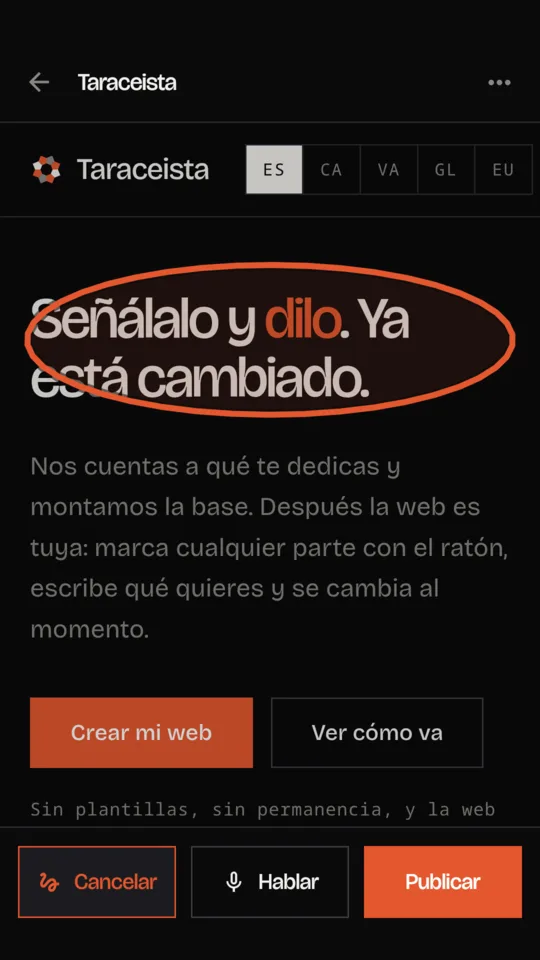 Rodea con el dedo lo que quieras cambiar