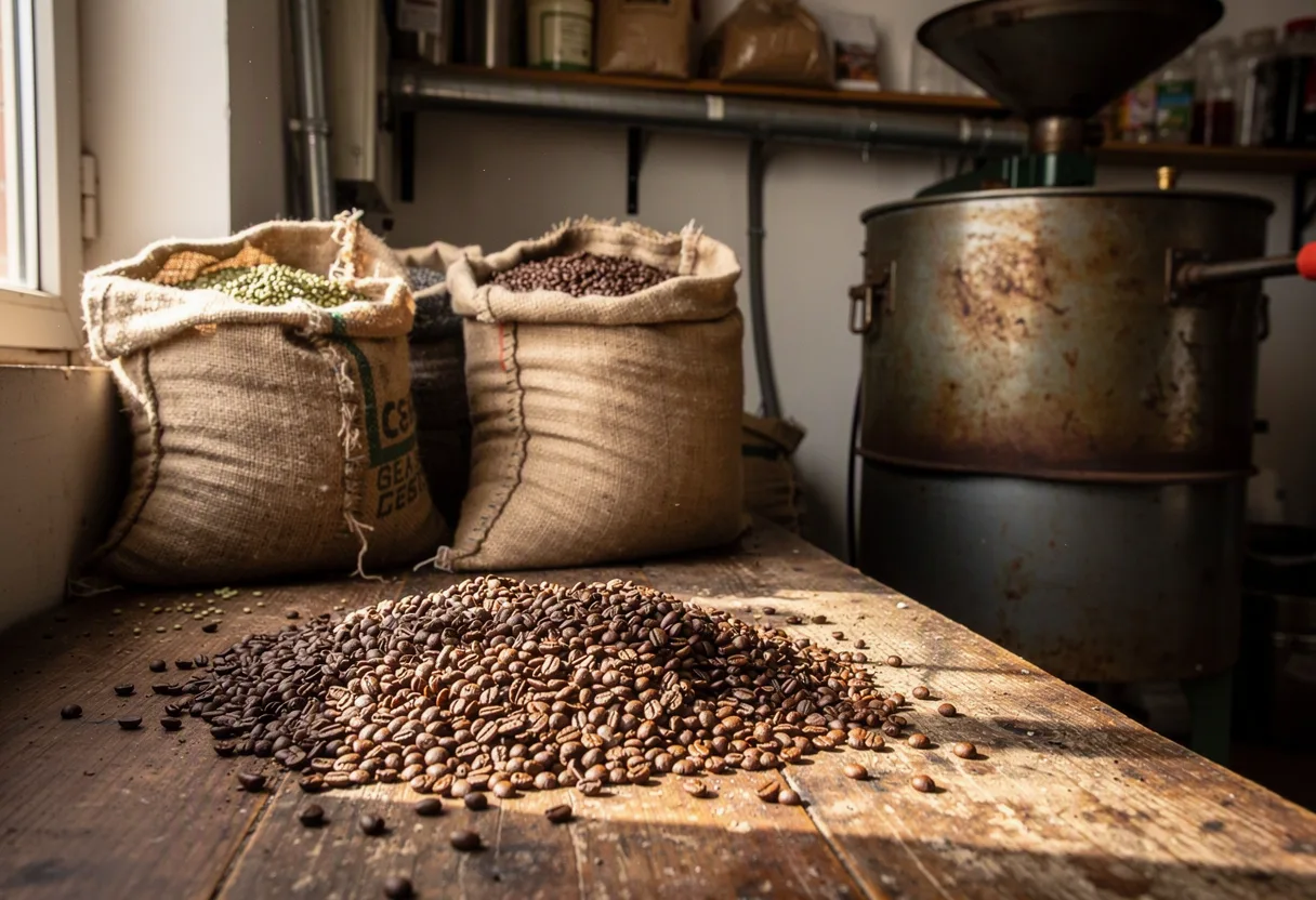 The roastery, a Tuesday morning